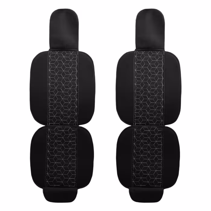 پشتی صندلی MMP مجموعه دو عددی مشکی طرح مکعب نخ سفید