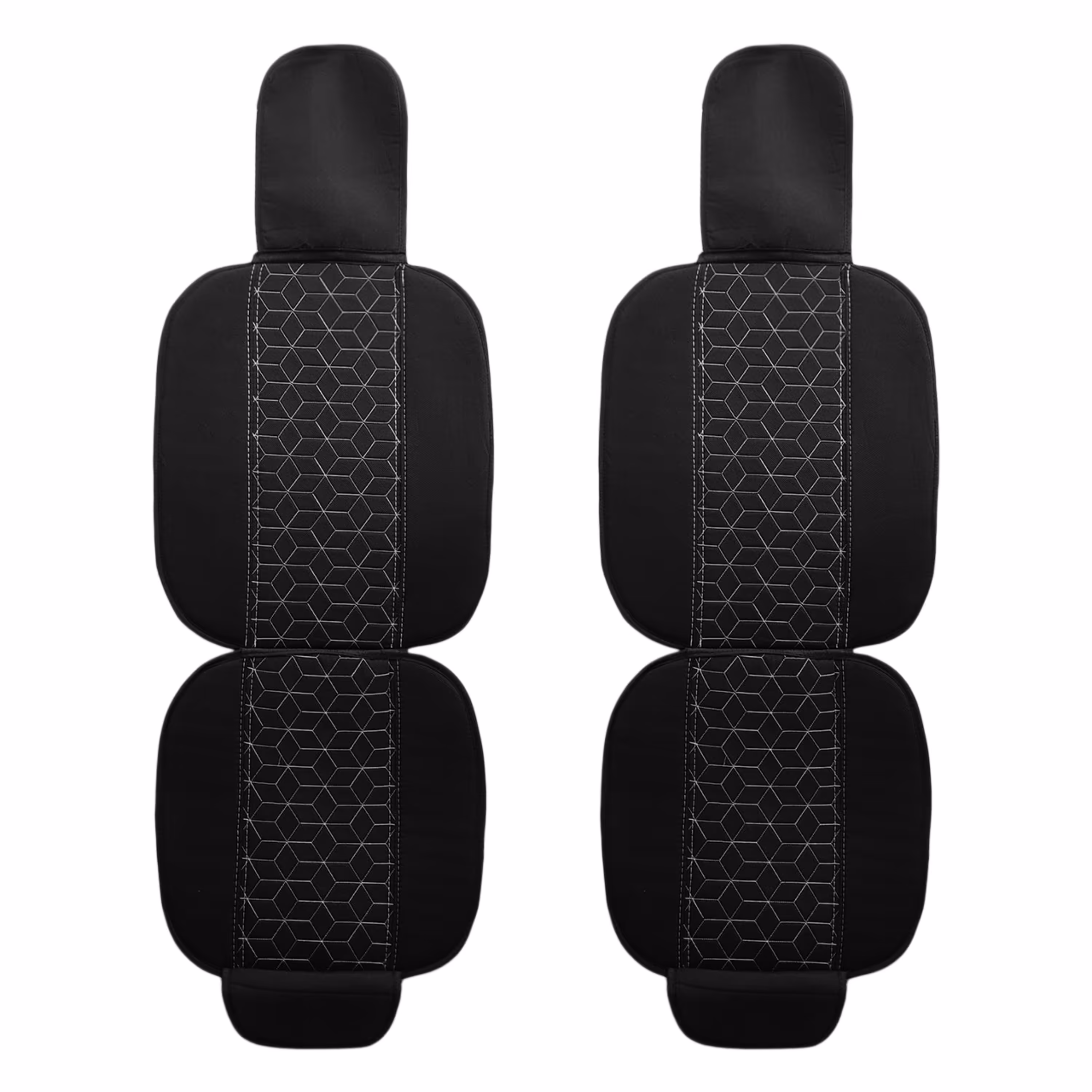 پشتی صندلی MMP مجموعه دو عددی مشکی طرح مکعب نخ سفید