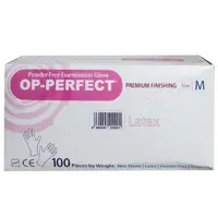 دستکش لاتکس کم پودر 100 عددی op-perfect 