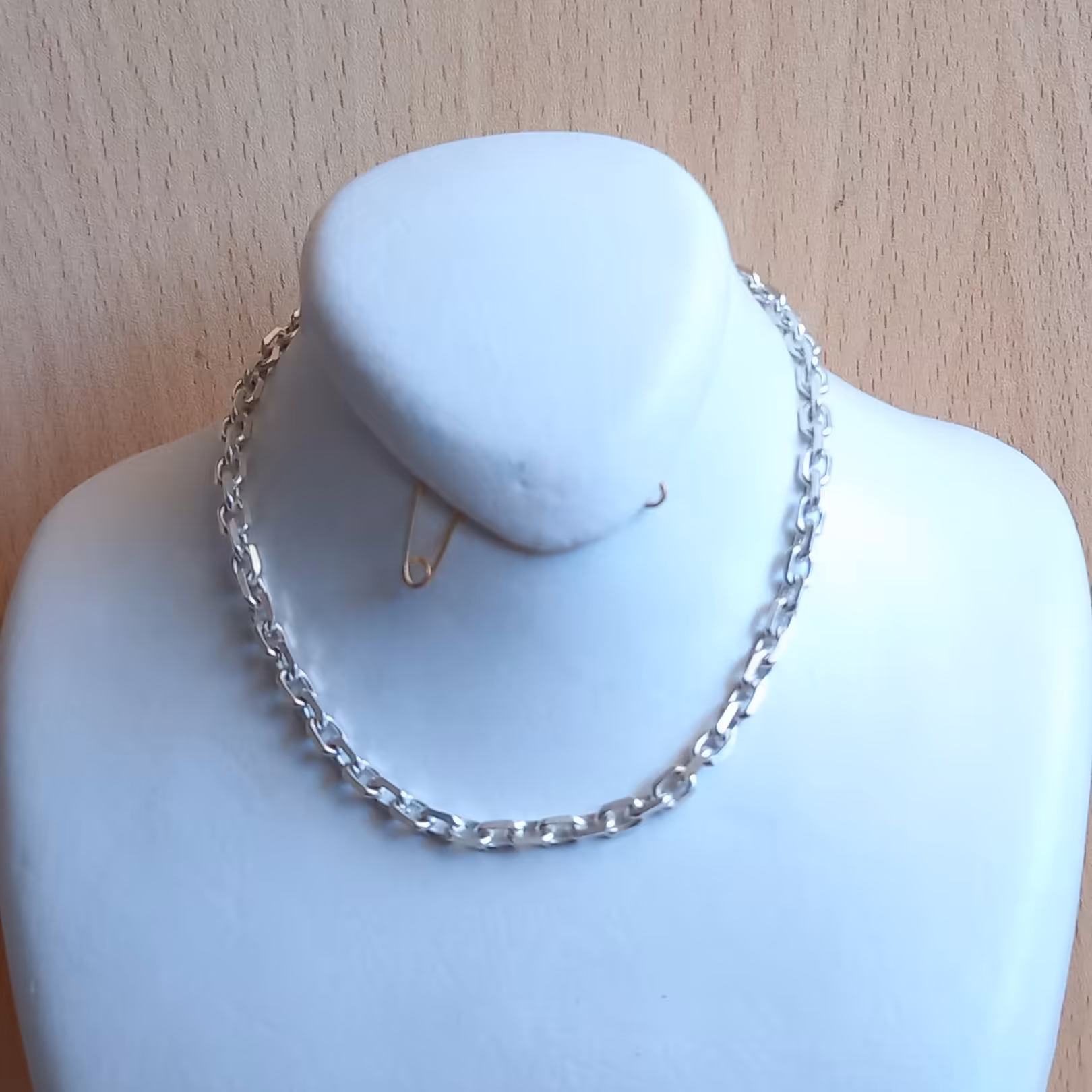 دستبند نقره مدل آجری 21 سانتیمتری 