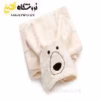 حوله پالتویی کودک سلین طرح سگ کرم روشن سایز 8-9