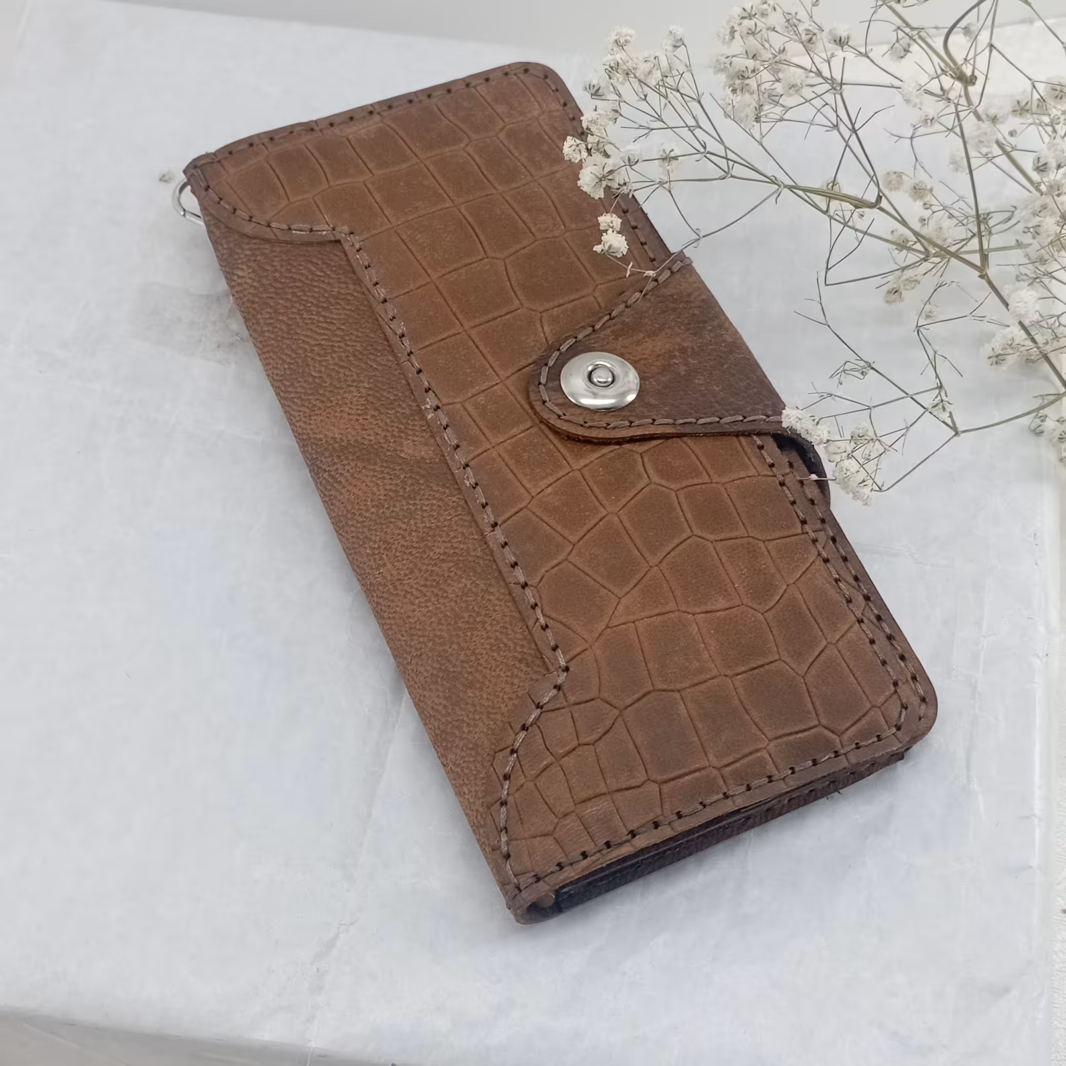 کیف دستی و مچی موبایلی خور و اسکناسی  چرم طبیعی دست دوز  ارسال رایگان 