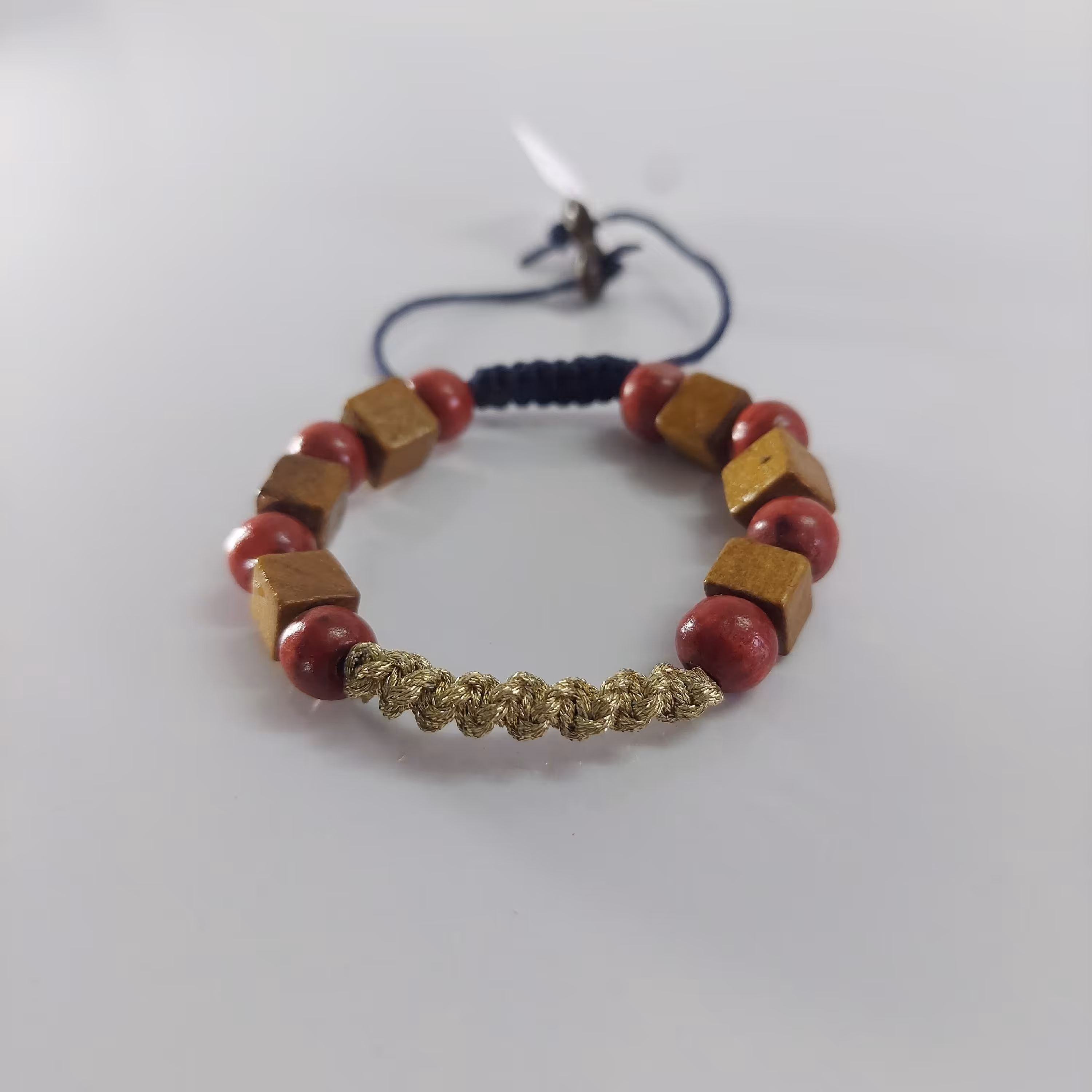 دستبند چوبی و بافت ترمه کد H029