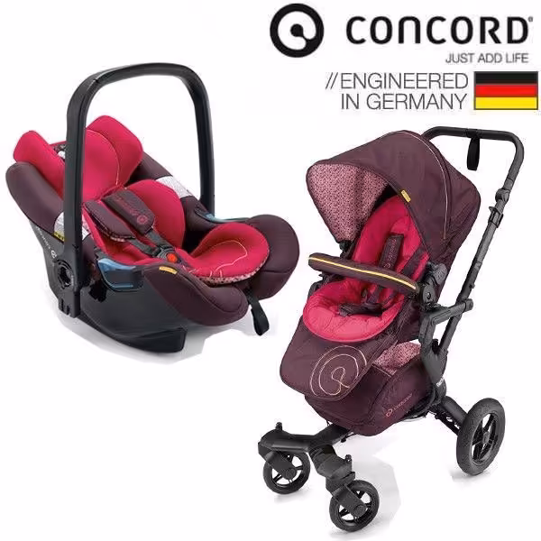 ست كالسكه و كرير سرخابی بنفش کنکورد Cocnord Rose Pink Neo and Air Safe Travel System CONAA0976