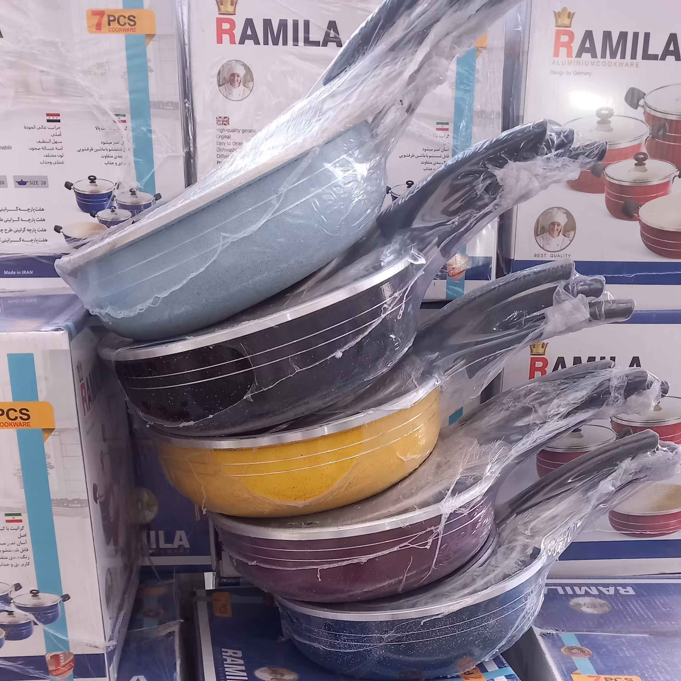 سرویس سه تابه زنبوری درجه یک - خرید و قیمت تولیدی سه تابه زنبوری در ایران - aluminium cookware factory made in iran