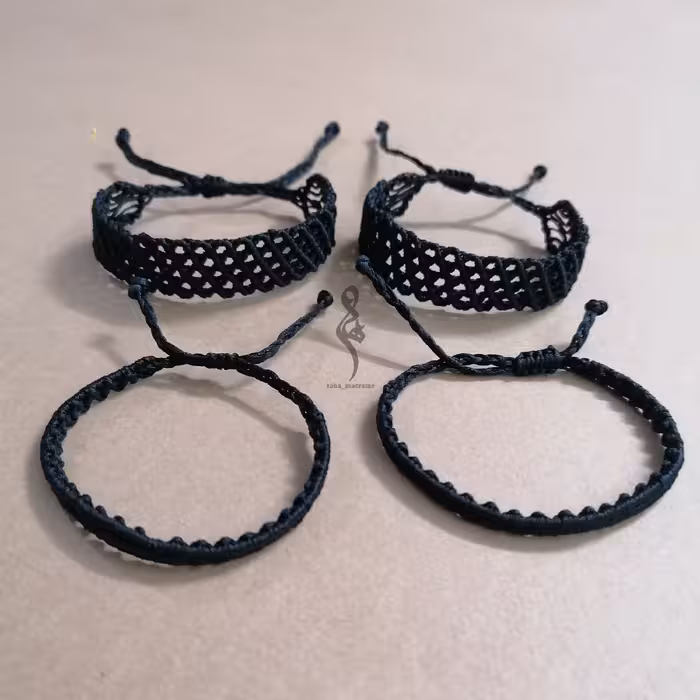 دستبند و پابند توری و  دوبافت