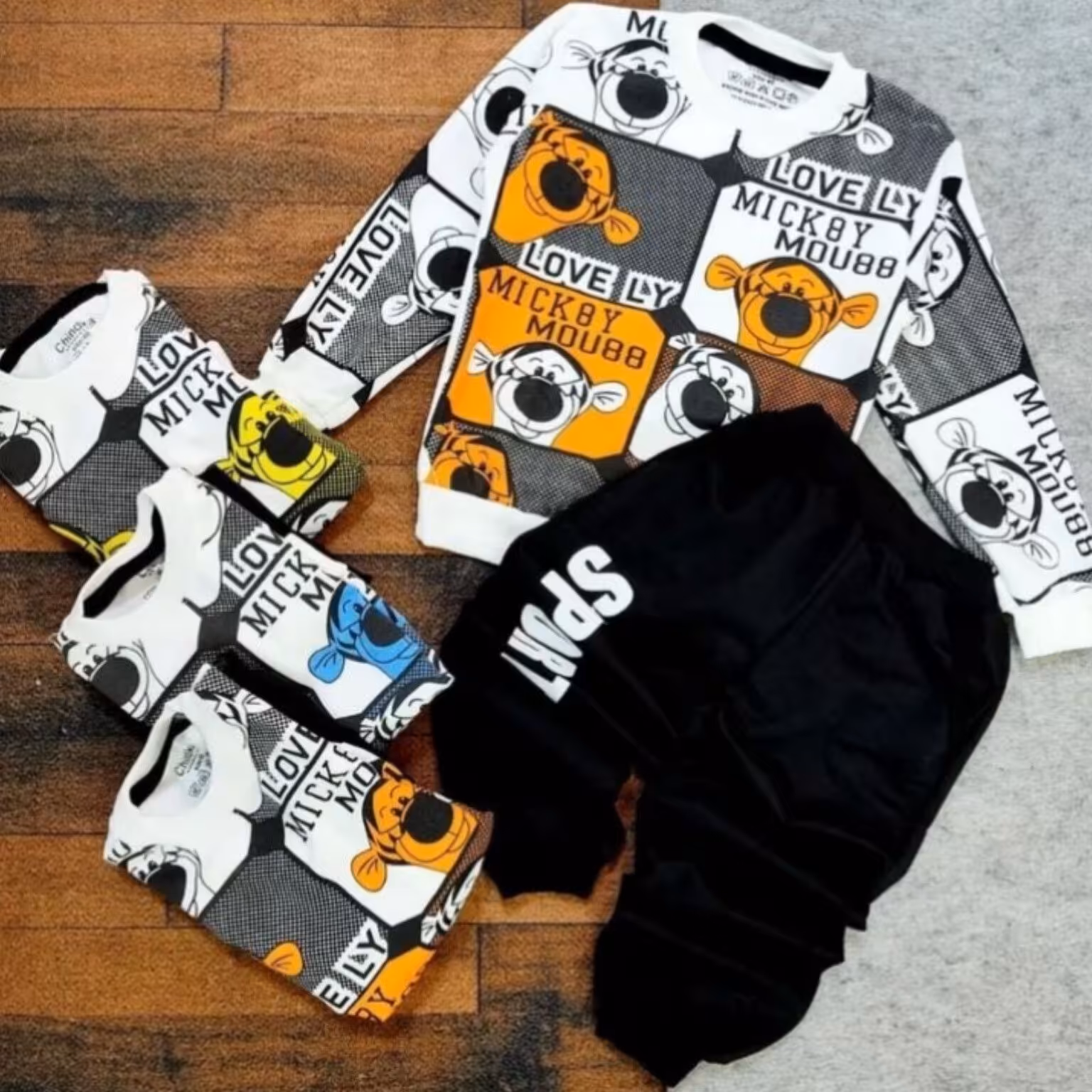 بلوزشلوار اسپرت مناسب سایز 40 تا 55 (یک تا 9 سال)  در سه رنگ جذاب