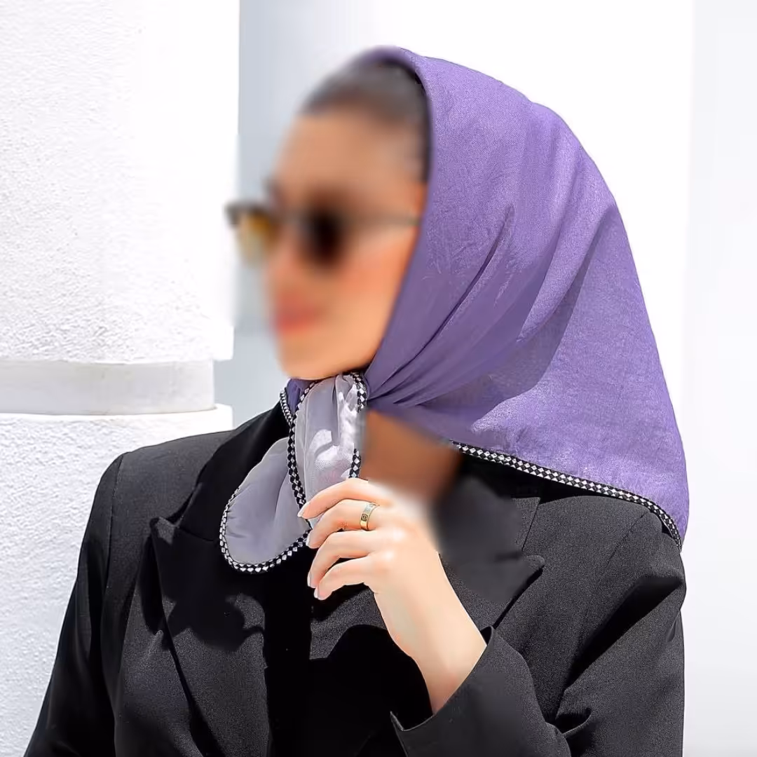 مینی اسکارف دورو مزونی اعلا رنگ بنفش ارسال رایگان