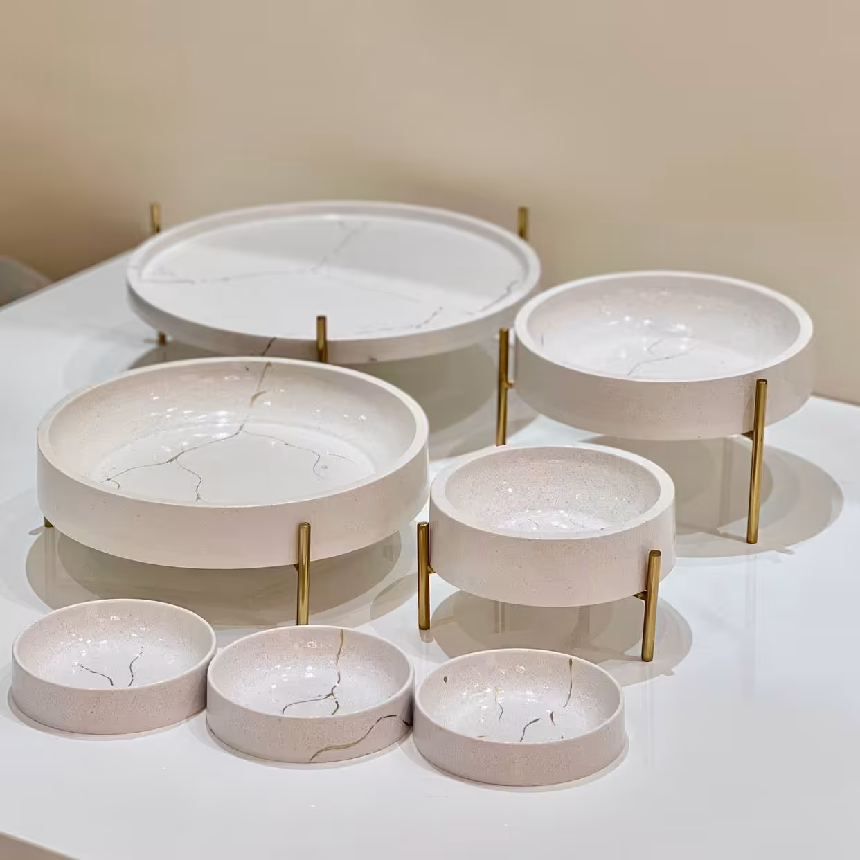 ست 4 تکه ظروف  پذیرایی  از جنس سنگ کورین کد770