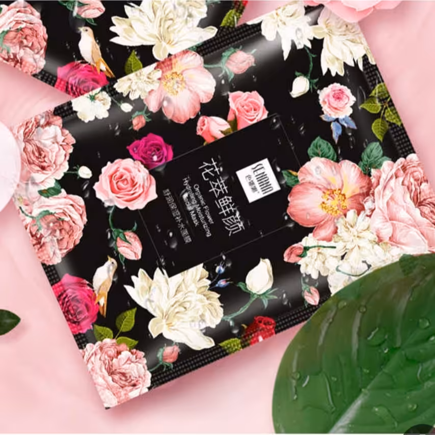 ماسک ورقه ای گل رز طبیعی سنانا senana آبرسان با حجم 25 گرمی