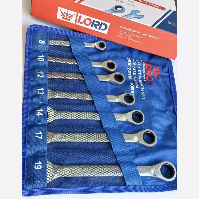 مجموعه آچار 7 عددی یکسر تخت یکسر جغجغه ای72 دنده  لرد مدل 50BV30 ساخته شده از آلیاژ سخت کروم وانادیوم  ارسال رایگان