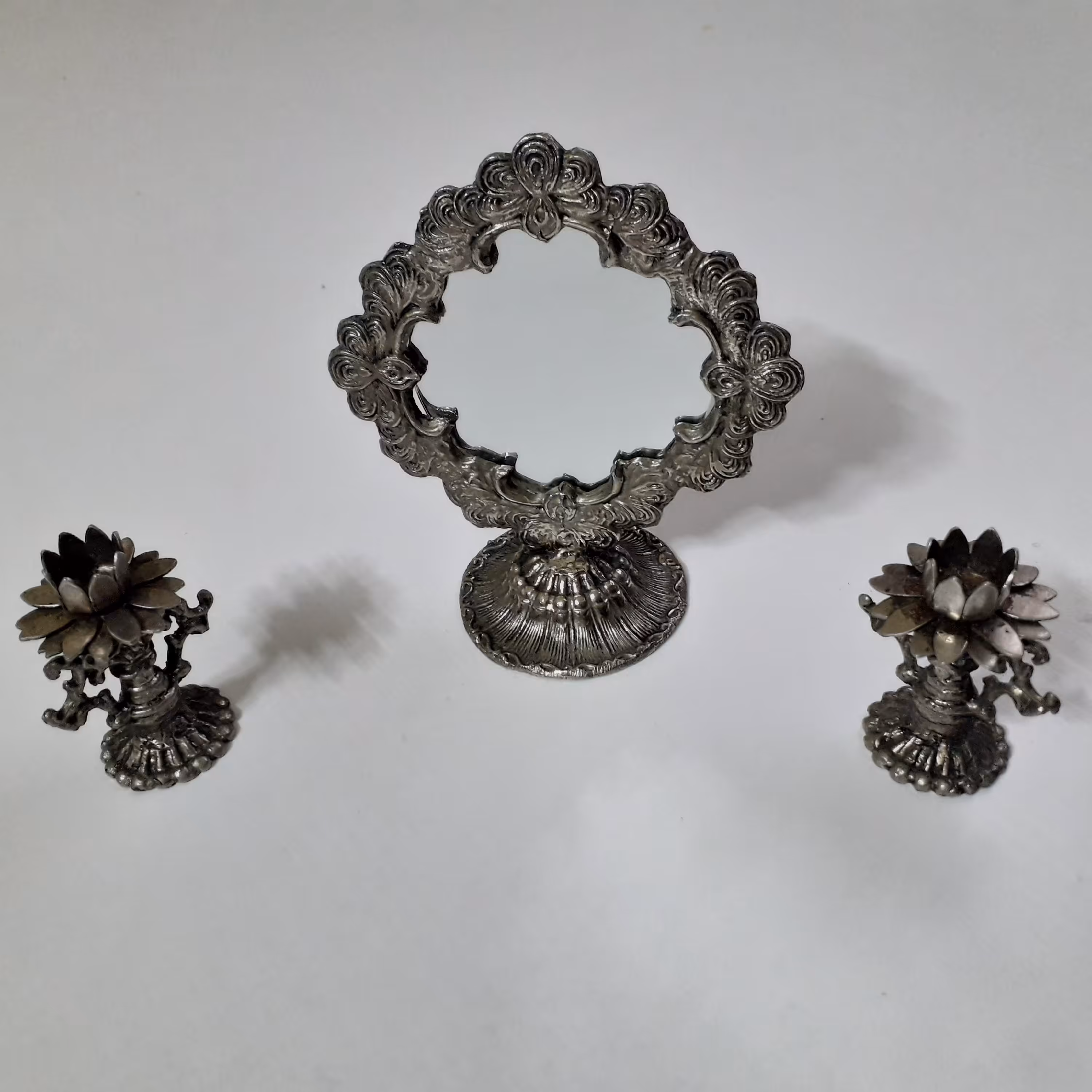 آینه و شمعدون نقلی تزئیتی