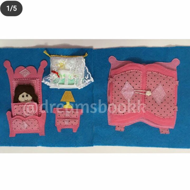 کتاب نمدی تخت خواب و کمد لباس عروسک