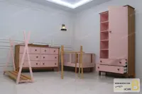 سیسمونی اتاق نوزاد رنگ صورتی مدل نیکا