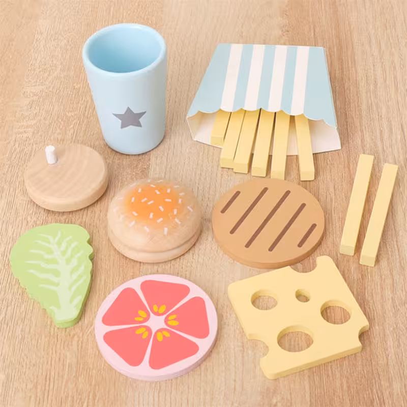 ست فست فود چوبی اسباب بازی کد 210485