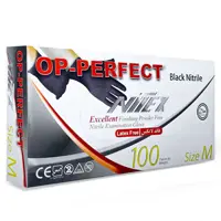 دستکش نیتریل مشکی 100 عددی op-perfect سایز l