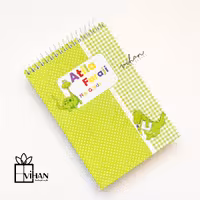 دفتر یادداشت اختصاصی فانتزی، سایز A6 طرح پسرانه با جلد هارد وروکش سلفون براق 