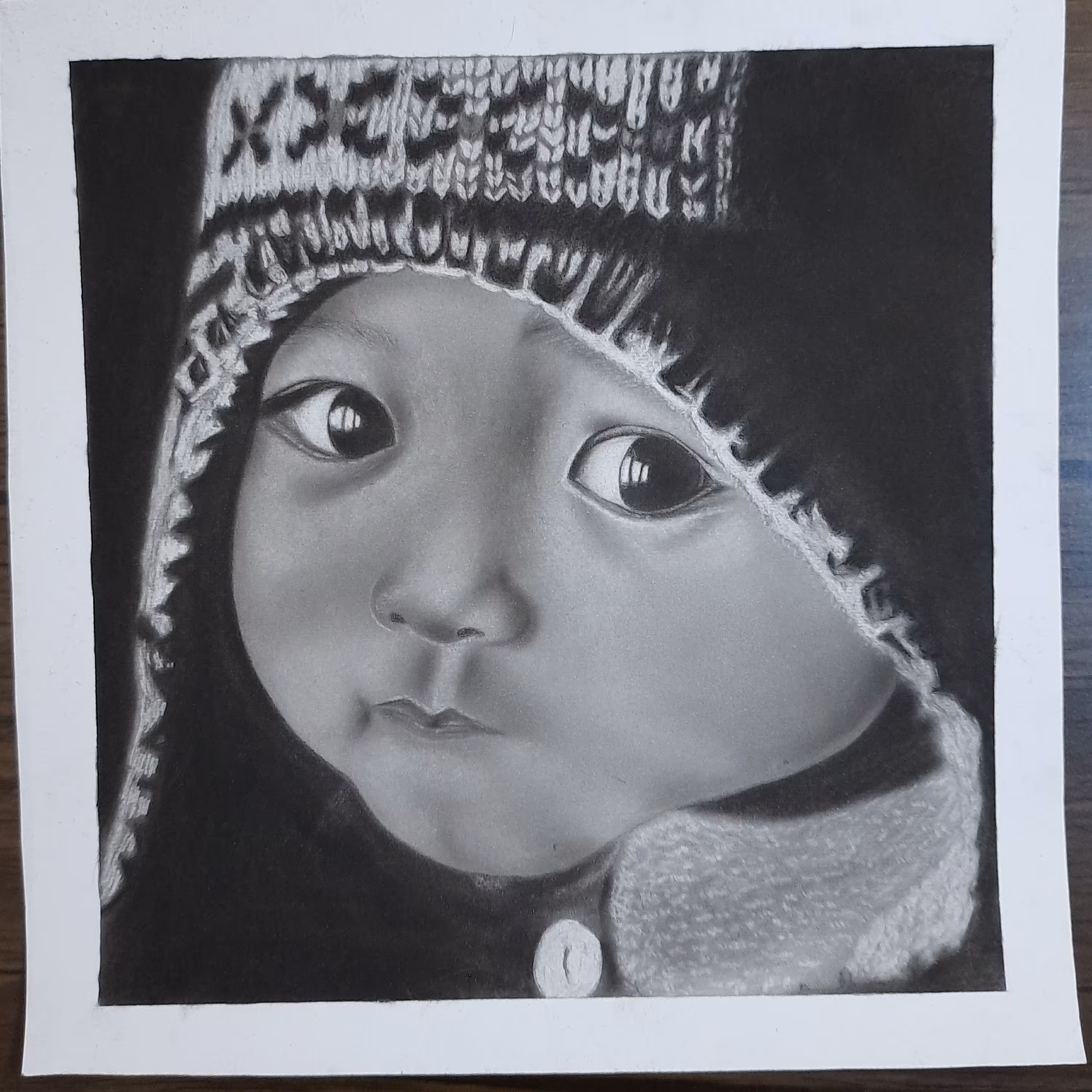 طراحی چهره سیاه قلم سفارشی