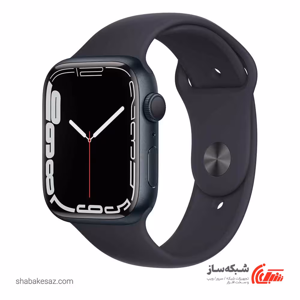 قیمت و خرید اپل واچ سری 7 میدنایت با بند اسپرت سیلیکونی - شبکه ساز