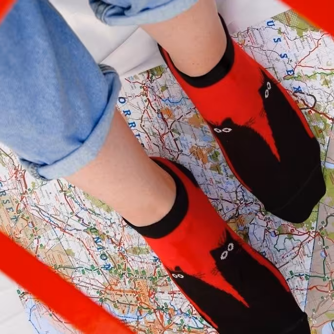 جوراب مچی قرمز گربه