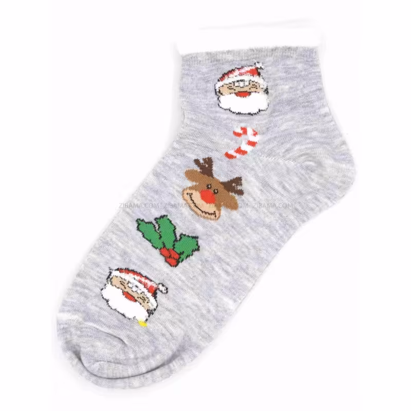 جوراب نیم ساق گلدوزی طرح کریسمس