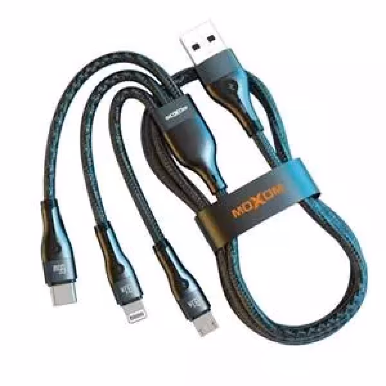 کابل تبدیل USB به USB-C/ لایتنینگ/ microUSB موکسوم مدل MX-CB102 طول 1.2 متر