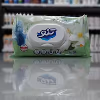 تنو دستمال مرطوب پاک کننده دست و صورت و بدن بسته 60 عددی حاوی عصاره یاس