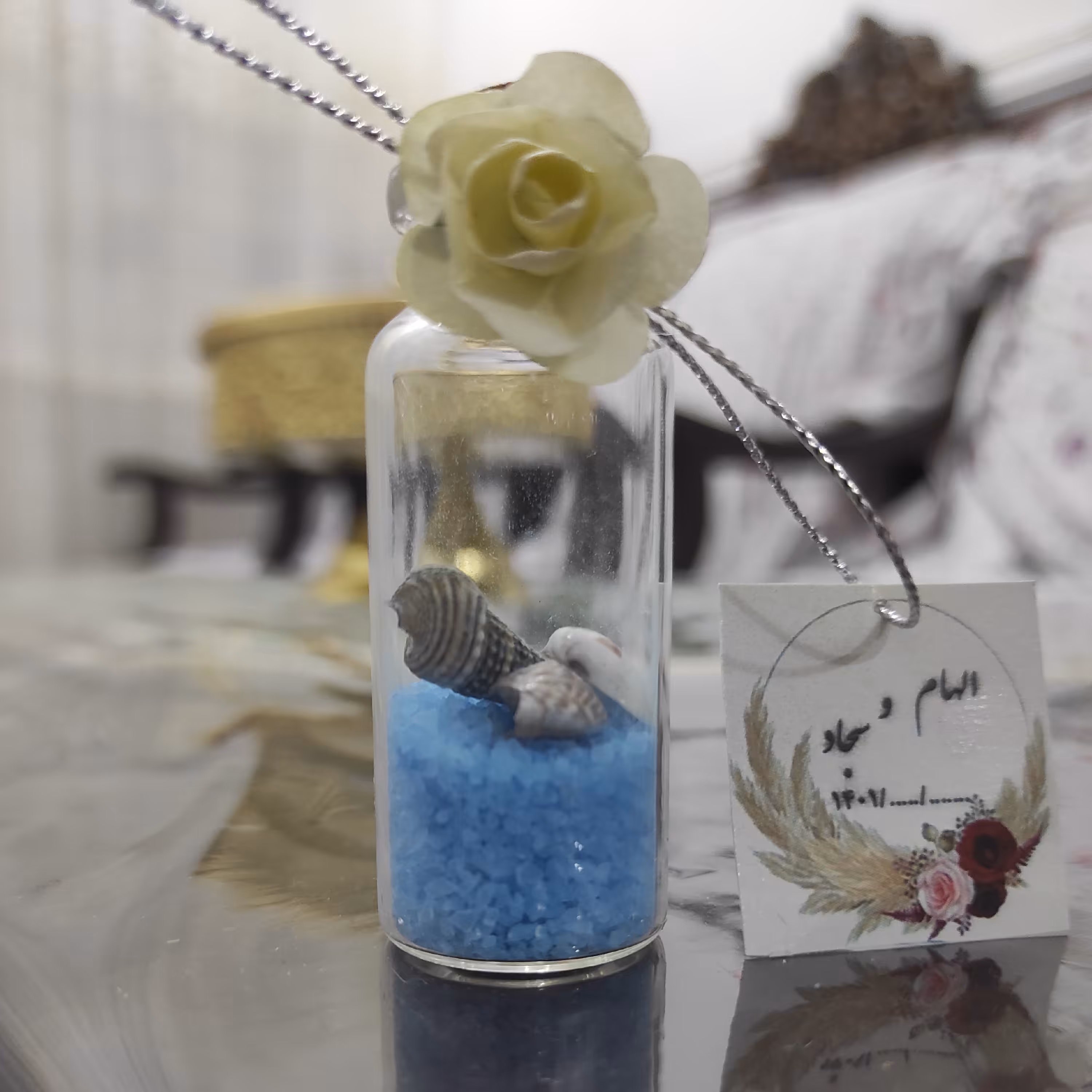 گیفت عروس با شن رنگی مدل دریا