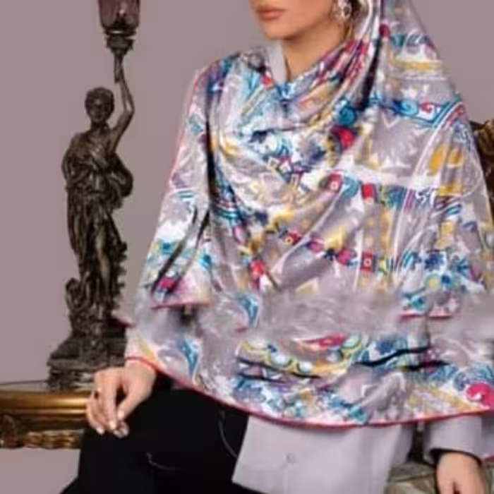 روسری ابریشم 2 مجلسی نخ توییل قواره 110 بسیار سبک و لطیف