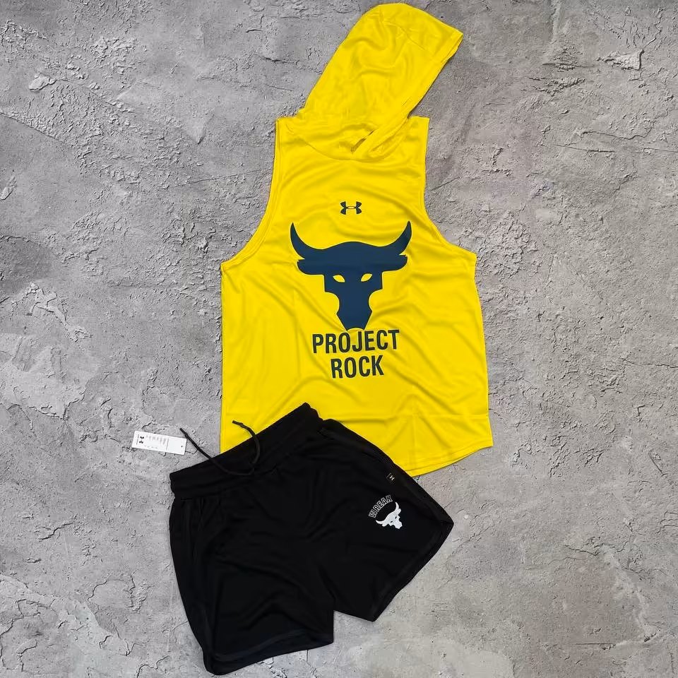 ست کاور وشلوارک آندر طرح ROCK کاورفلامنت تنفسی شلوارک اسکاتی غواصی رنگ زرد