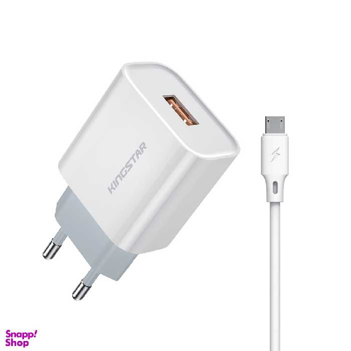 شارژر دیواری 18 وات کینگ استار مدل KW141A همراه کابل MicroUSB