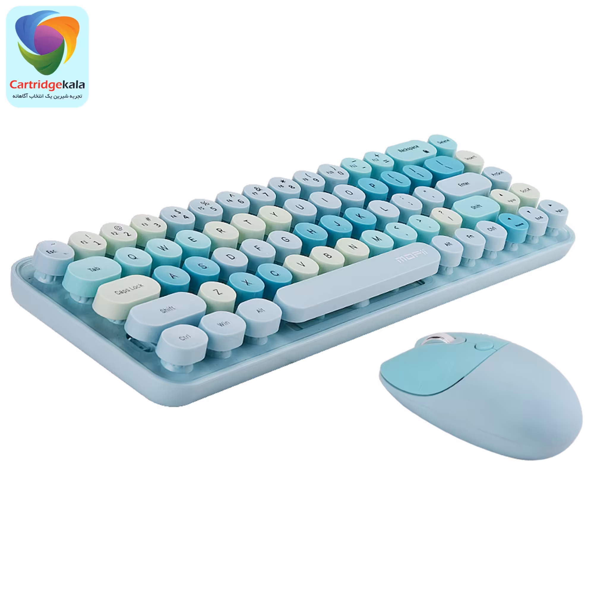 کیبورد و ماوس بیسیم مافی مدل I DO رنگ ابی  با گارانتی اصلی ژاتر
