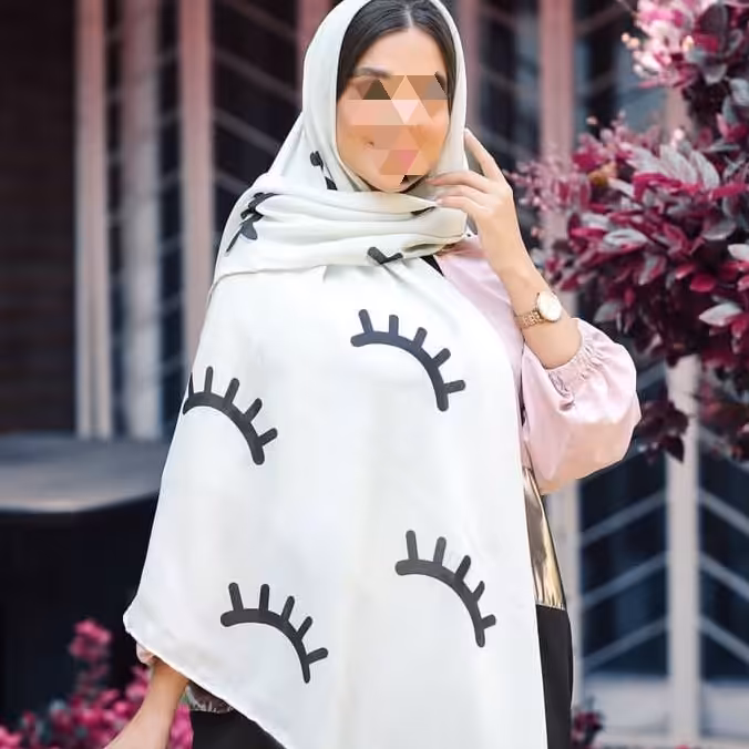 روسری نخی درجه یک  دور دست دوز