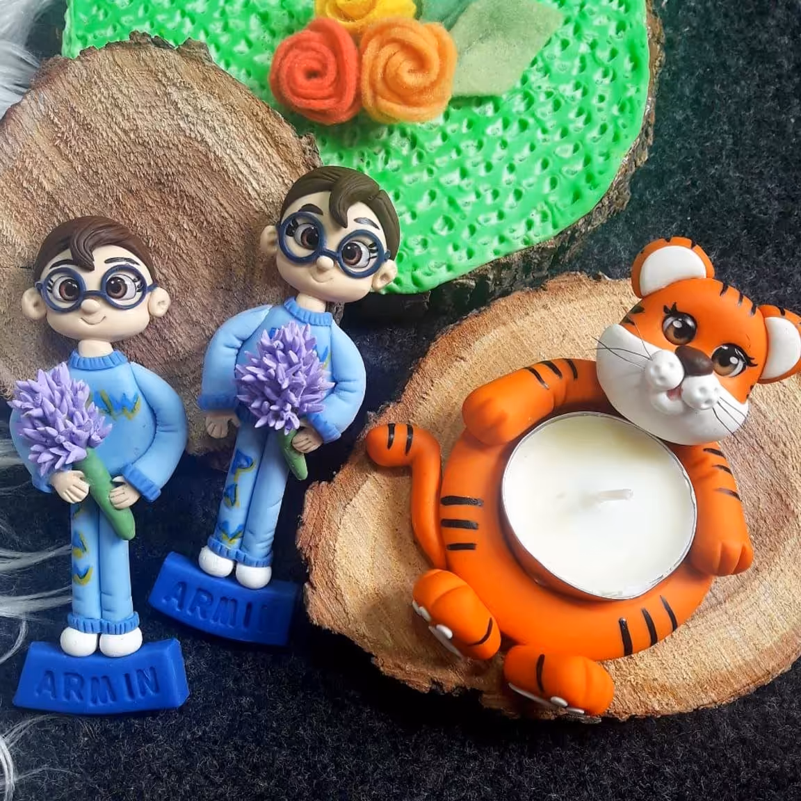 مگنت گیفت تولد ،دستساز  با خمیر پلیمری نشکن و قابل شستشو ، 