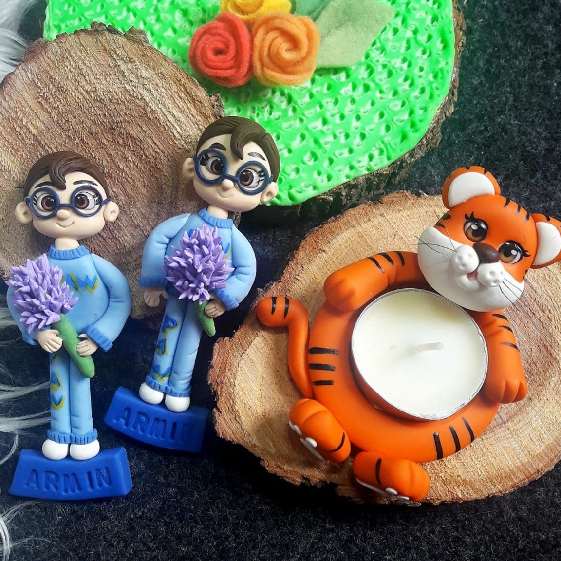 مگنت گیفت تولد ،دستساز  با خمیر پلیمری نشکن و قابل شستشو ، 