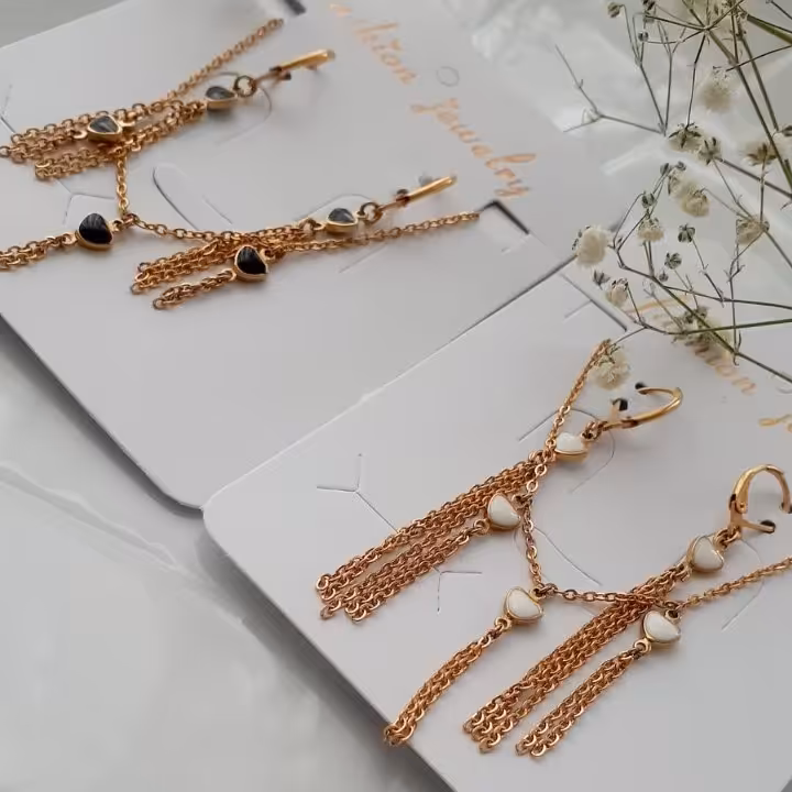 نیم ست قلبی مشکی و سفید،سایز قابل تغییر