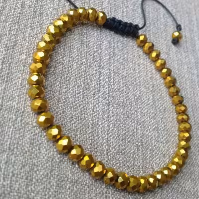 وستبند کریستالی زنانه و دخترانه طلایی با بافت کشویی مناسب تمام سایز ها