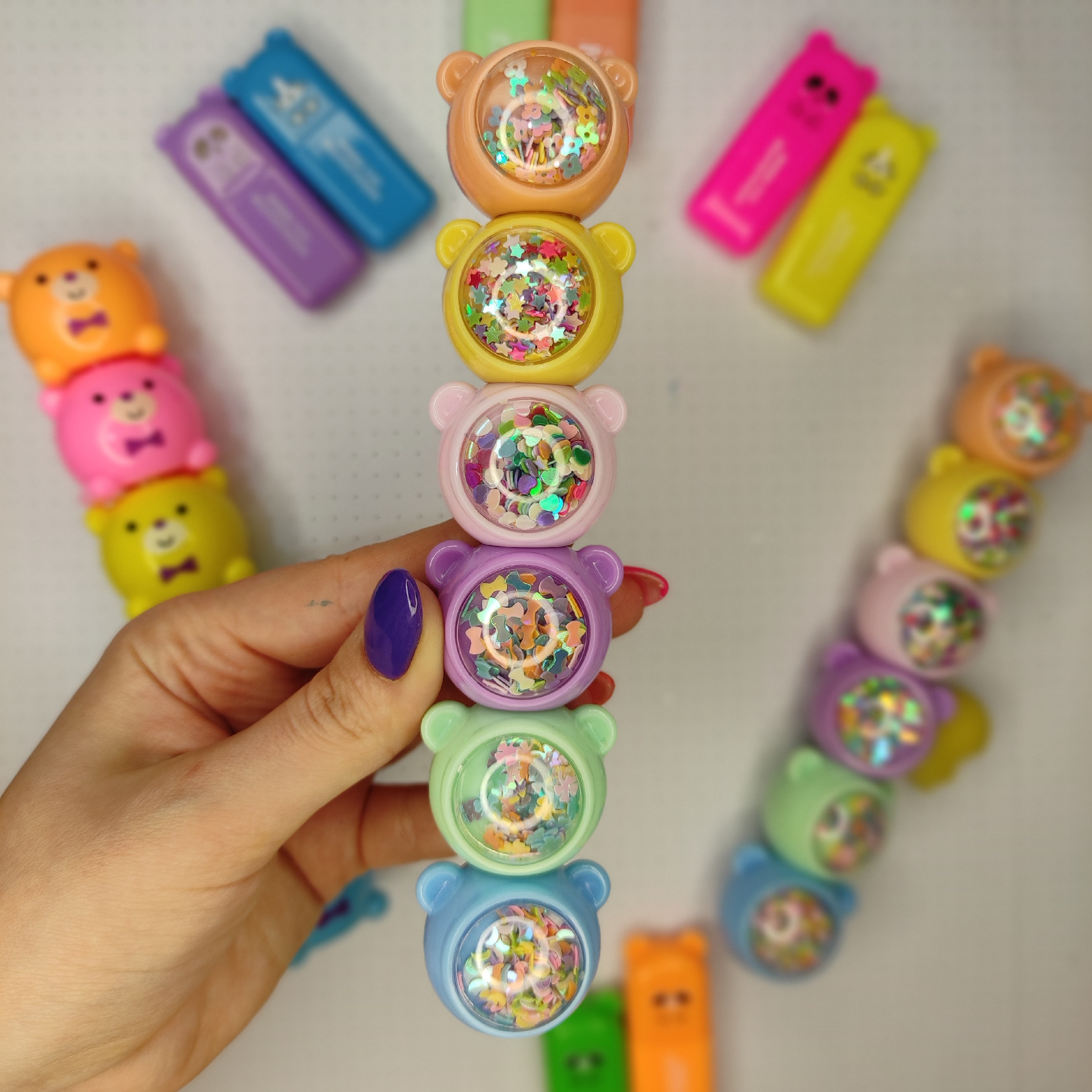 ماژیک هایلایتر علامت گذار طرح اکلیلی در 5 رنگ مختلف پاستلی 