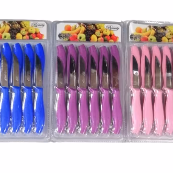 کارد تیز 12 عددی دسته رنگی