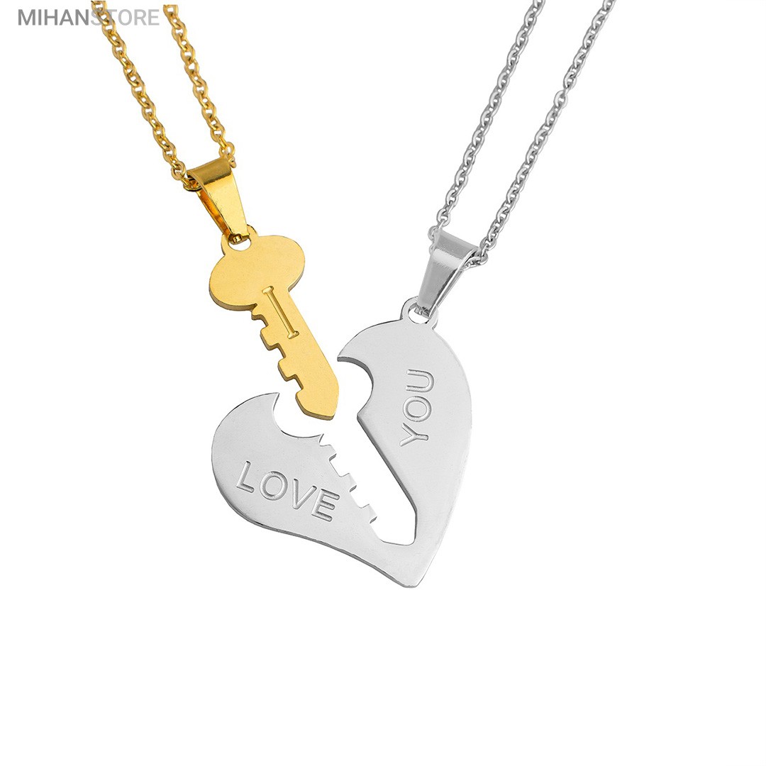 ست گردنبند عاشقانه قلب و کلید

