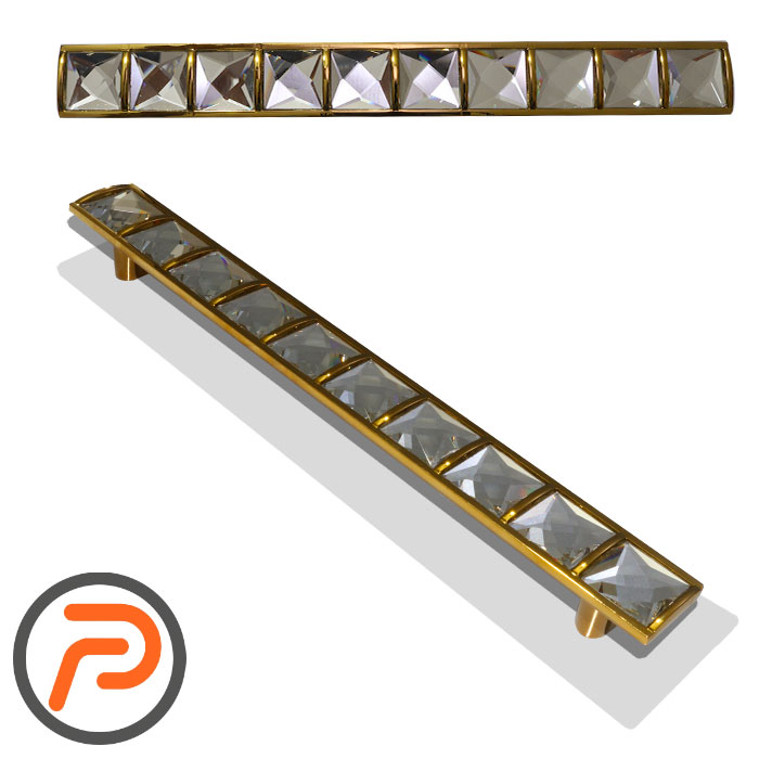 دستگیره طلایی کریستالی مدل ویکتوریا