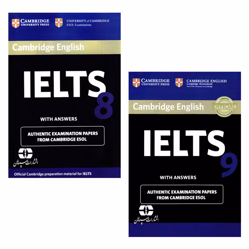 کتاب 9&8 IELTS Cambridge اثر جمعی از نویسندگان انتشارات سپاهان دو جلدی