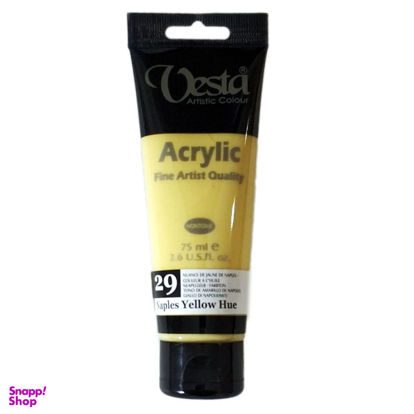 رنگ اکریلیک وستا (Vesta) مدل 29 Naples Yellow Hue حجم 75 میلی لیتر