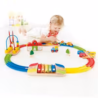 ریل قطار چوبی هوش و موسیقی Rainbow Route Railway hape کد 3816