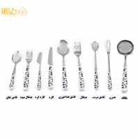 ست قاشق چنگال گل آبی سرامیکی