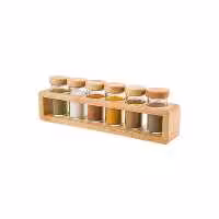 ست ادویه 6 عددی چوبی لیمون