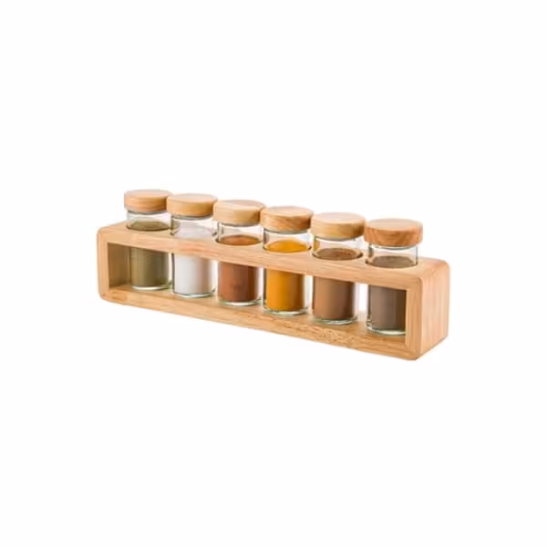 ست ادویه 6 عددی چوبی لیمون