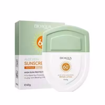 کرم ضد آفتاب بی رنگ spf60 آلوئه ورا 40 گرمی