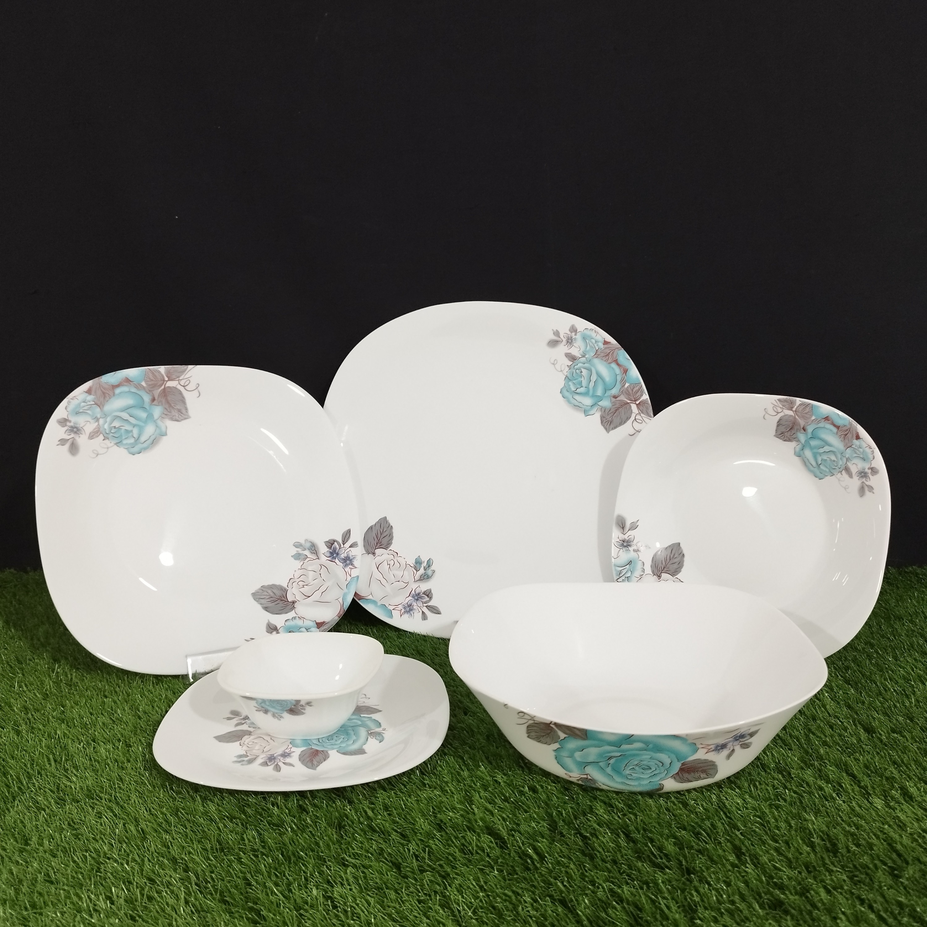 سرویس آرکوپال 26 پارچه چهارگوش طرح ترکی آبی با ارسال رایگان