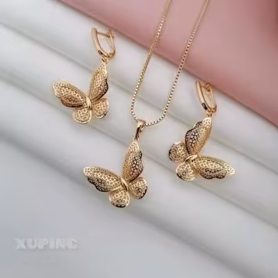 نیم ست زنانه ژوپینگ طرح طلا مدل پروانه ای کد MH151